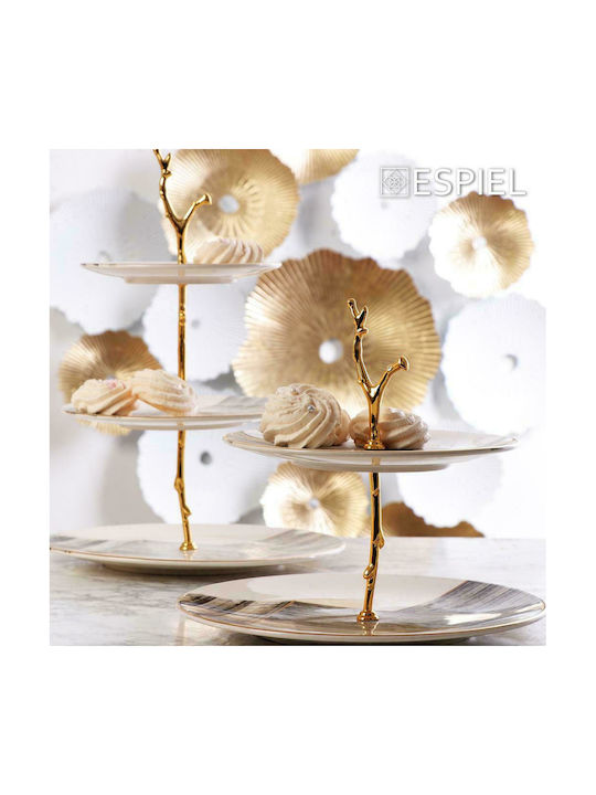 Espiel Decorative Wall Decor made of Metallic White - Gold 84x5.5x72.5cm 1pcs