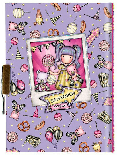Santoro First Prize Carnet 120 Foi A5 Cu dungi cu Lacăt Fuchsia