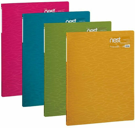 Foldermate Clipboard Flexible with 10 plastic sleeves Slides for Paper A4 Pink 1pcs