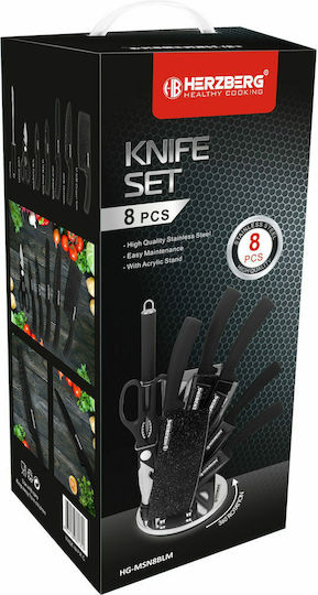 Herzberg Knife Set with Block from Stainless Steel 7pcs
