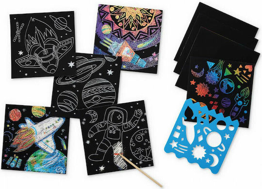Crocodile Creek Painting Sparkle Scratch Art Space for Children 5+ Years 16 Pieces