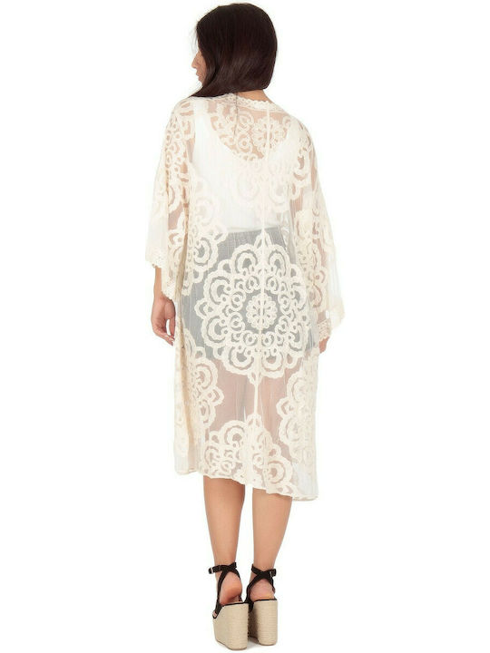 Silia D Damen Kimono Beige