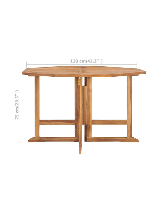 Outdoor Table from Teak Foldable Brown 110x110x75cm