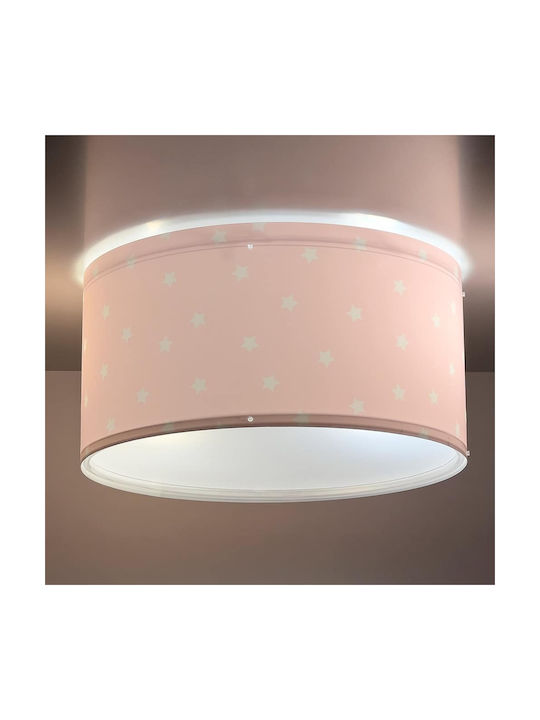 Ango Starlight Single Bulb Kids Lighting Ceiling Light of Plastic 15W with Drive Size E27 In Pink Colour 33x16.5cm