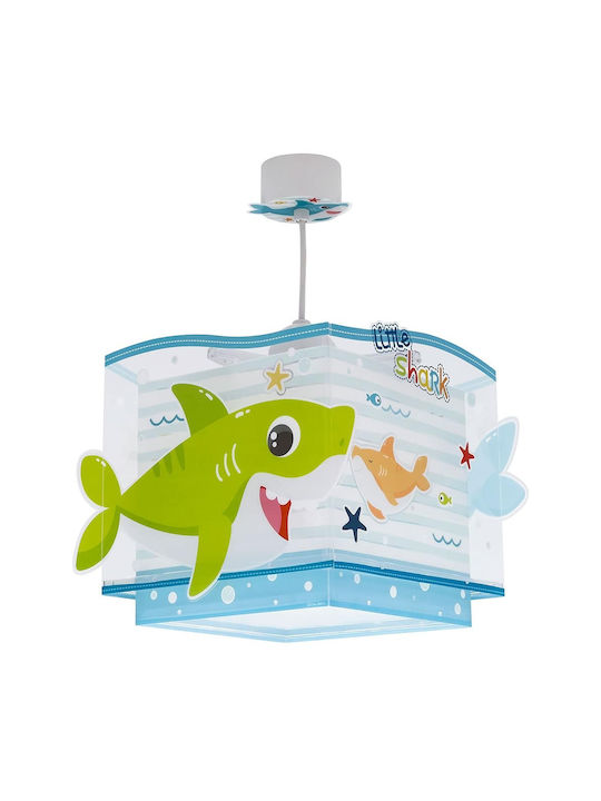 Ango Kids Plastic Single Ceiling Light E27 Little Shark Blue 15W 29.5x23.5cm