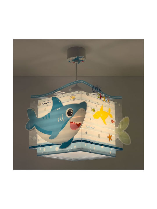 Ango Little Shark O singură lumină Lumină de tavan pentru copii Suspendata din plastic 15W cu suport pentru bec E27 Albastru 29.5x23.5cm