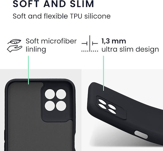KWmobile Soft Flexible Umschlag Rückseite Silikon Black Matte (Realme 8i)