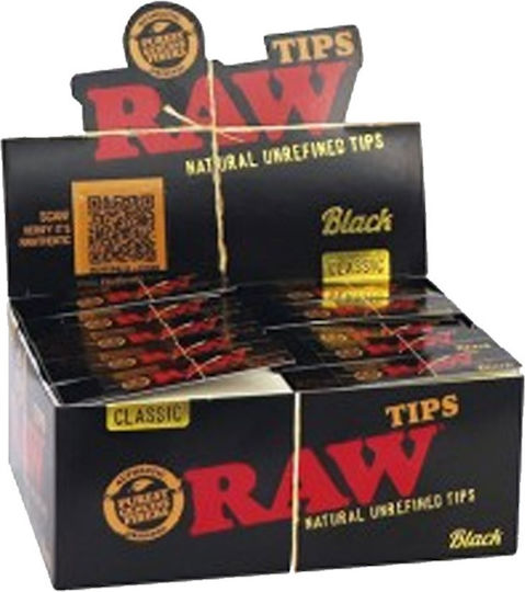 Raw Конусни Накрайници Black Нерафинирани 60mm 1.8cm Черни 50 Броя HB.14057