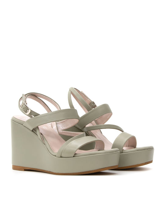 Women's Leather Ankle Strap Platforms Ladi