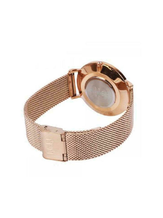 Q&Q Watch with Pink Gold Metal Bracelet