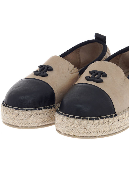 Women's Leather Espadrilles Nude