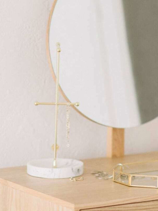 Andrea House Σταντ Κοσμημάτων Μεταλλικό Χρυσό 12x28cm