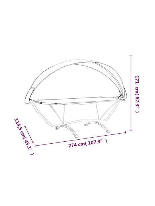 vidaXL Single Hammock with Stand Cream 274x114.5cm