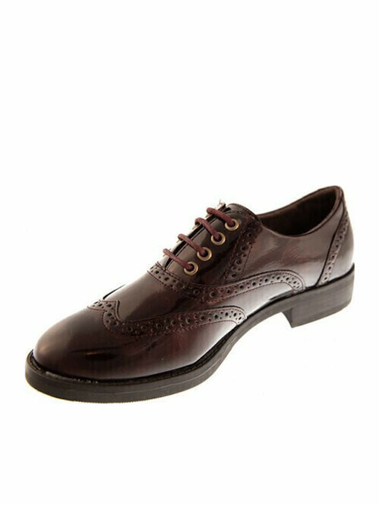 Γυναικεία Oxfords από Λουστρίνι σε Μπορντό Χρώμα