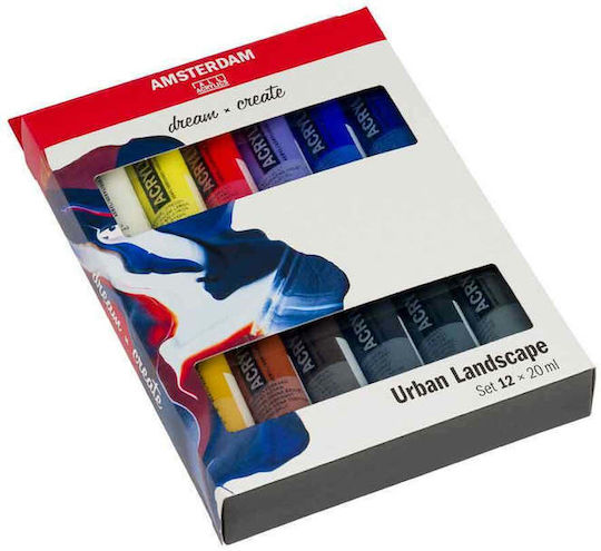 Royal Talens Amsterdam All Acrylics Standard Urban Landscape Acrylic Paint Set in Multicolour color 20ml 12pcs