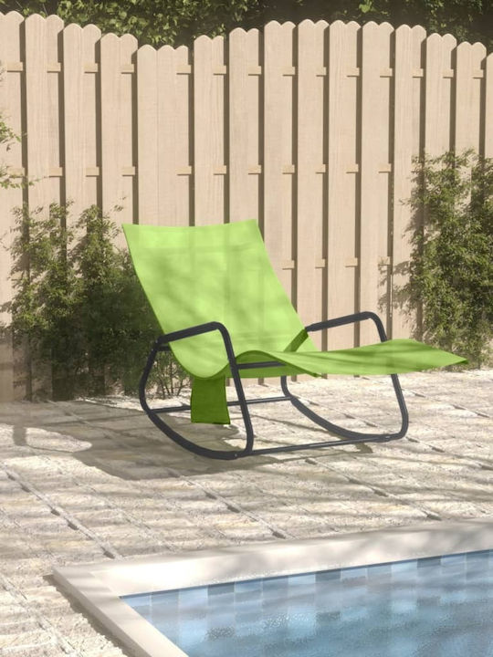 Deckchair Metallic with Textilene Fabric Green 145x57x83cm.