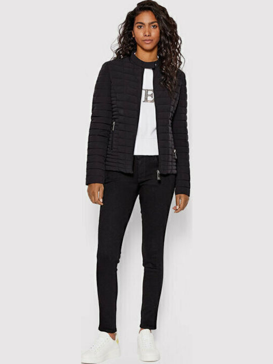 Vona Kurz Damen Puffer Jacke für Winter Jet Black