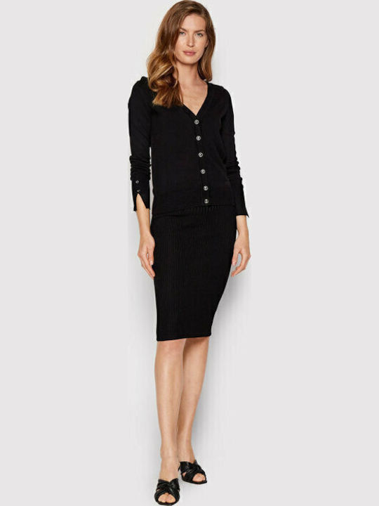 Zena Women's Cardigan with Buttons Black