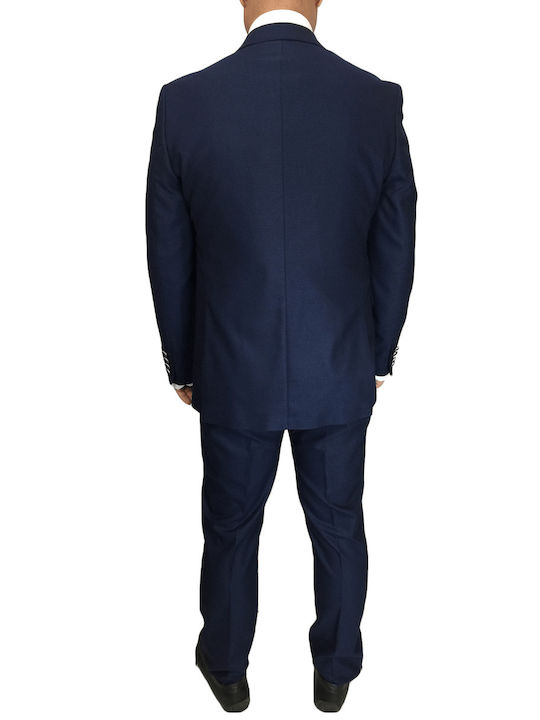 ΚΟΣΤΟΥΜΙ SLIM FIT ΜΕ ΓΙΛΕΚΟ ΜΠΛΕ 1907-031 MASSIMO (1907-031-BLUE-)