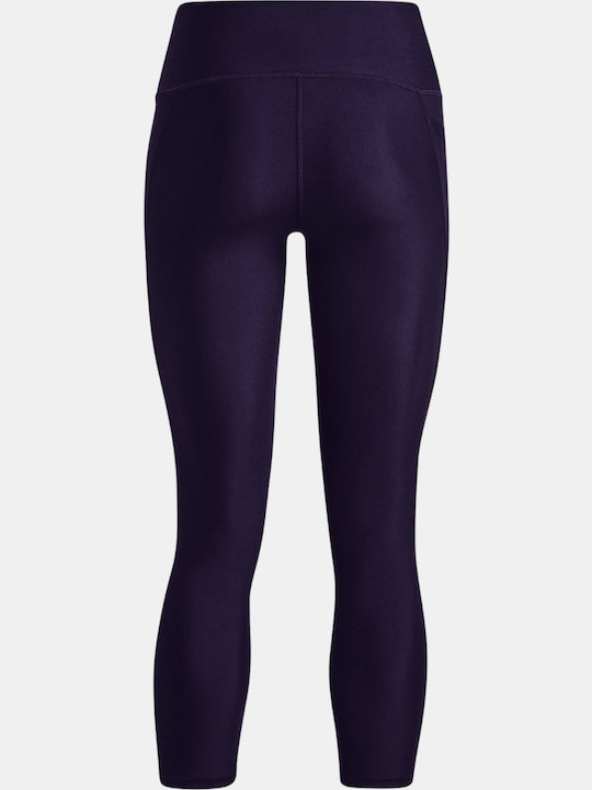 Heat Gear Training Women's Cropped Leggings Firming Shiny High Waist Purple
