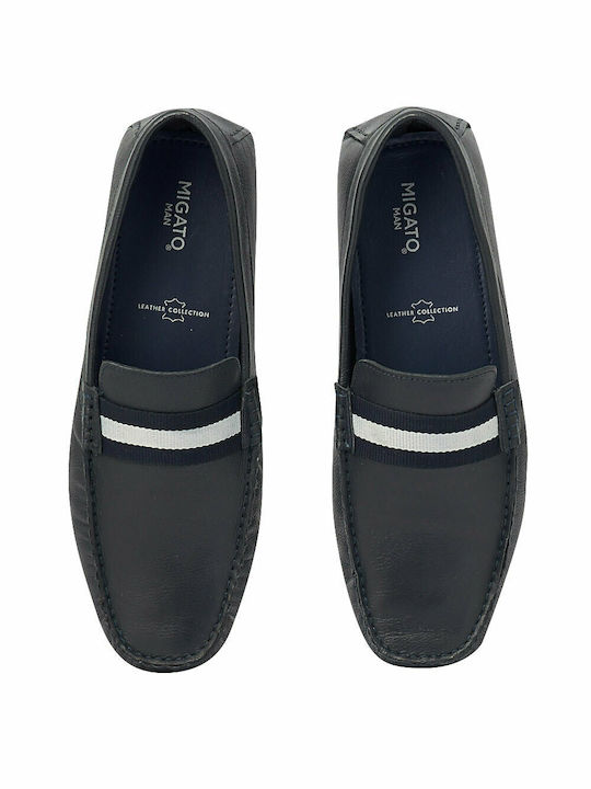 Men's Leather Moccasins Blue GL2301-M05