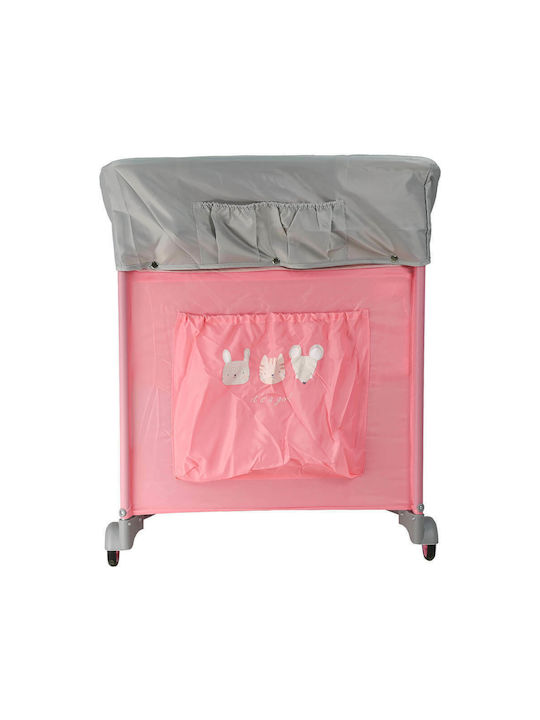 Bebe Stars Comfort Bunny Laufstall 2 Ebenen mit Wickeltisch & Matratze Rosa 125x65cm