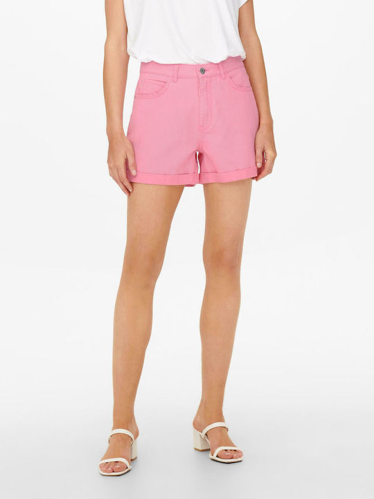 Women's Jean High-waisted Shorts Pink