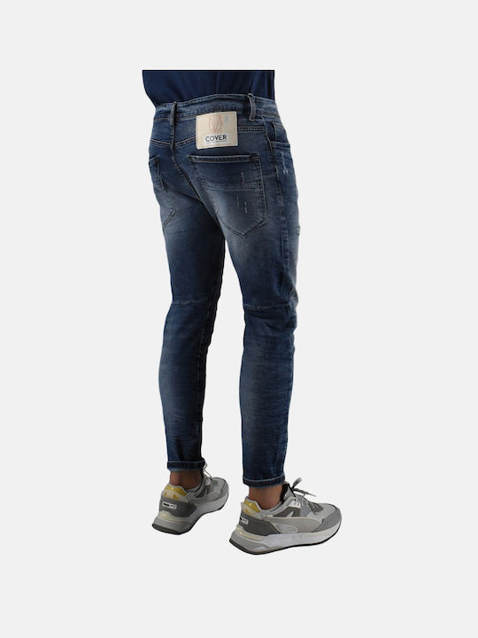 Milan B3655 Men's Jeans Pants Elastic with Skinny Fit Navy Blue