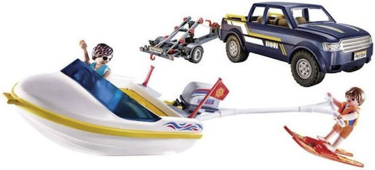 Playmobil Family Fun Pick-Up with Speedboat for 4-10 years old