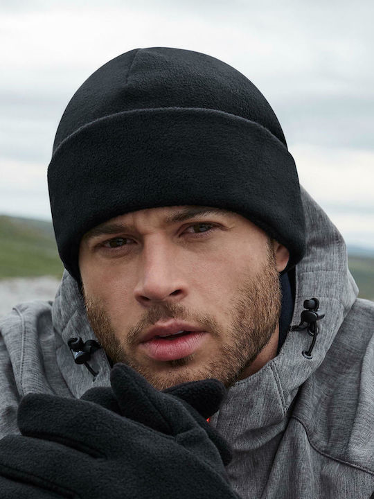 Ανδρικός Fleece Beanie Σκούφος σε Μαύρο χρώμα