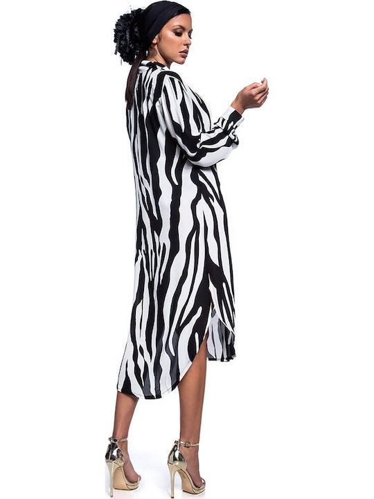 Bluepoint Africanism Γυναικείο Μακρύ Καφτάνι Παραλίας Zebra