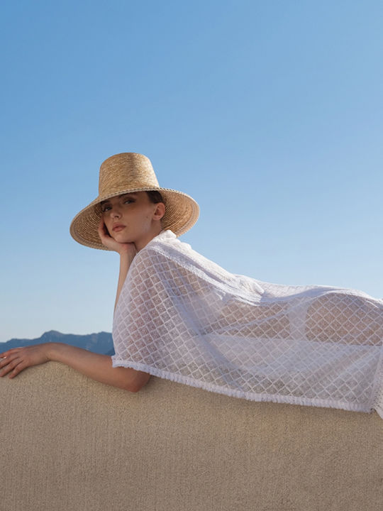 Luna Feminin Scurt Caftan de Plajă Alb