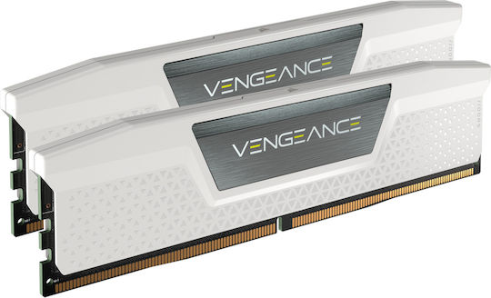 Corsair Vengeance White 64GB DDR5 RAM with 2 Modules (2x32GB) and 5200 Speed for Desktop