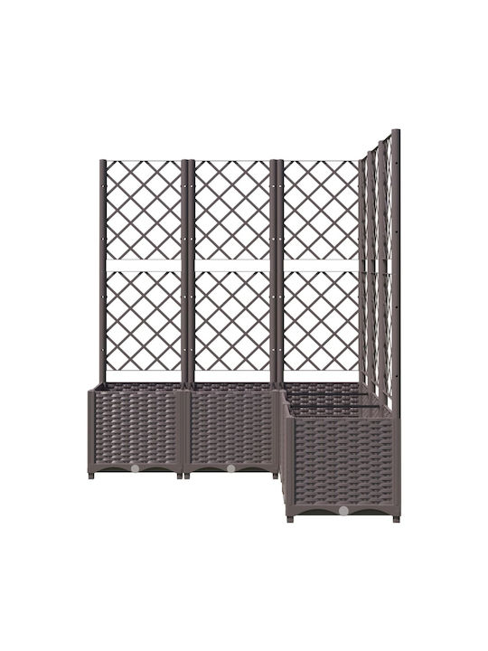 vidaXL Planter Box Plastic Brown 120x120x136cm.