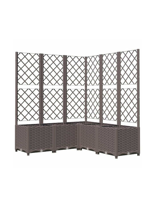 vidaXL Planter Box Plastic Brown 120x120x136cm.