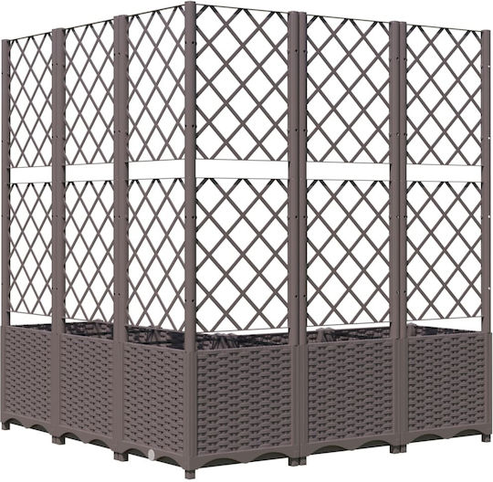 vidaXL Planter Box Plastic Brown 120x120x136cm.