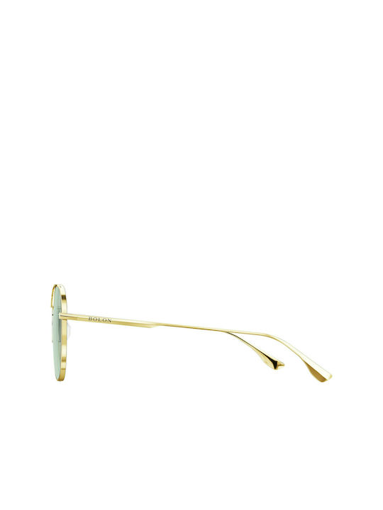 Bolon Damen Sonnenbrillen mit Gold Metall Gestell und Grün Linse BL7155A68