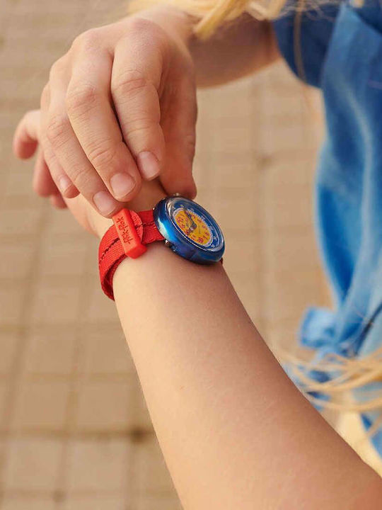 FlikFlak Kids Analog Watch with Fabric Strap Red