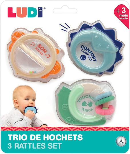 Ludi Teething Rattle made of Plastic for 0 m+ 3pcs