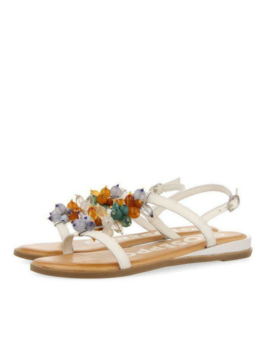 Gioseppo Women's Flat Sandals with Strap in White Color