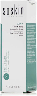 Soskin Acne Face Serum Stop Imperfection Suitable for Oily Skin with Hyaluronic Acid 30ml