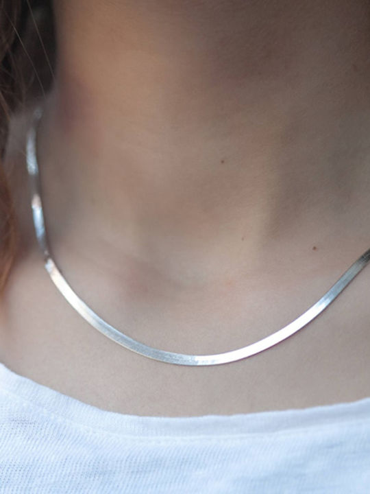 Oxzen Chain Neck Snake made of Steel Thin Thickness 4mm and Length 45cm Oxzen Chain Neck Snake made of Steel Thin Thickness 4mm and Length 45cm