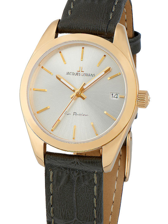Jacques Lemans La Passion Кварцов Часовник с Кожена Каишка Jacques Lemans La Passion Кварцов Часовник с Кожена Каишка