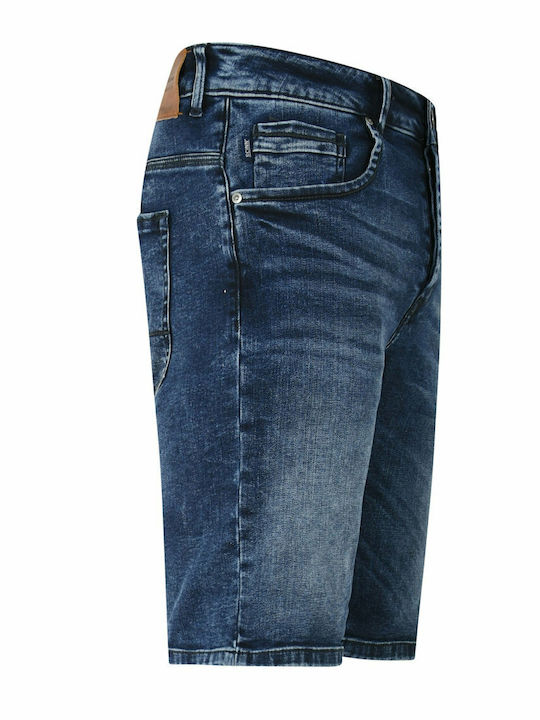 Ferrez Herren Denim Shorts Slim Fit Blau