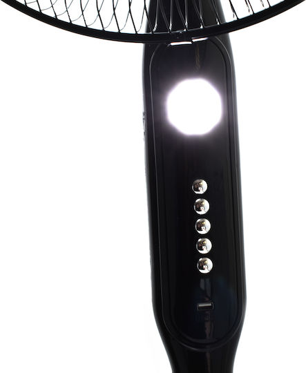 Solar System with Fan Floor-standing Solar Fan 43cm 25W Three Speeds with LED Lamp with USB Charging 000.230.8877