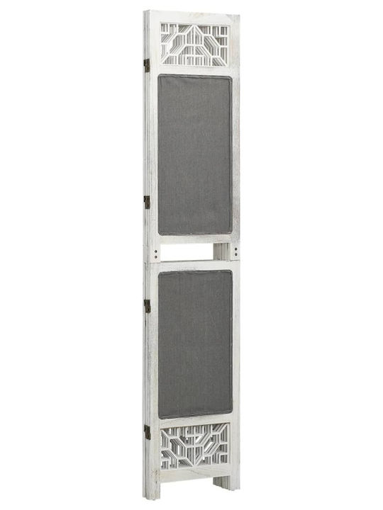 vidaXL Декоративен Параван Текстилен с 3 Панела Grey 105x165см