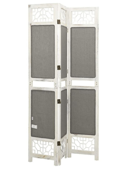 vidaXL Декоративен Параван Текстилен с 3 Панела Grey 105x165см