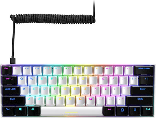 Sharkoon Skiller SGK50 S4 Gaming Mechanical Keyboard 60% with Kailh Blue switches and RGB lighting (English US) White
