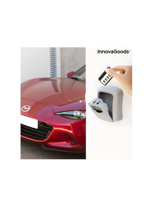 InnovaGoods Lork Wall-mounted Combination Key Holder Metallic with Combination Dial 8.5x4x11.3cm