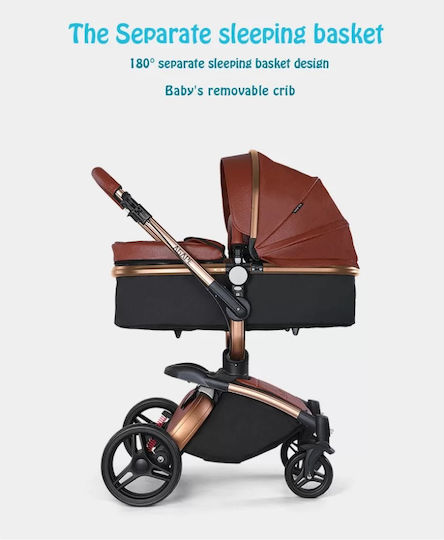 Agape 360° Adjustable 2 in 1 Baby Stroller Suitable for Newborn Pink
